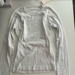 Women's White Long Sleeve Top